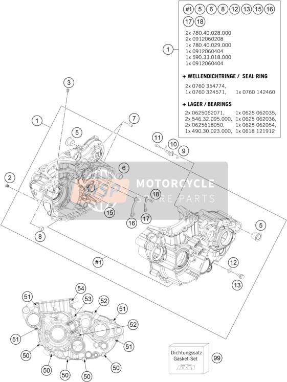 KTM 450 EXC Europe 2014 Engine Case for a 2014 KTM 450 EXC Europe