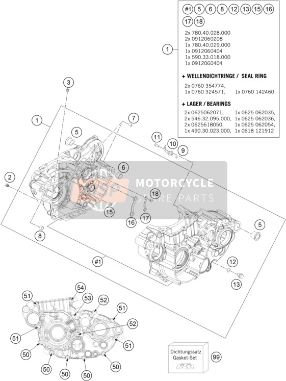 KTM 450 EXC Europe 2015 Boîtier moteur pour un 2015 KTM 450 EXC Europe