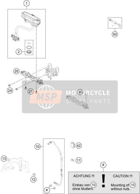 KTM 450 EXC Europe 2015 Instrumenten / Slotsysteem voor een 2015 KTM 450 EXC Europe