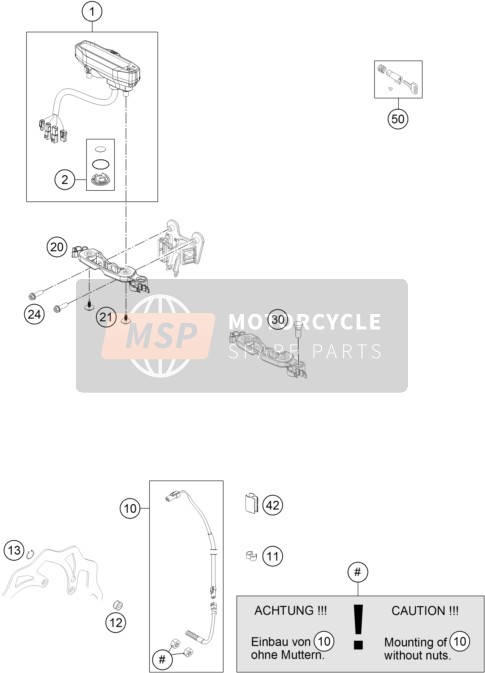 KTM 450 EXC Australia 2015 Instruments / Système de verrouillage pour un 2015 KTM 450 EXC Australia