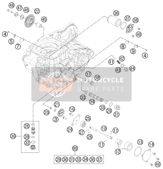 KTM 450 EXC Europe 2015 Lubricating System for a 2015 KTM 450 EXC Europe