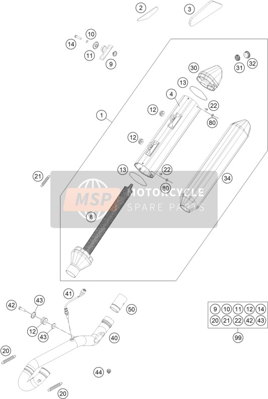 KTM 450 EXC Australia 2016 Exhaust System for a 2016 KTM 450 EXC Australia