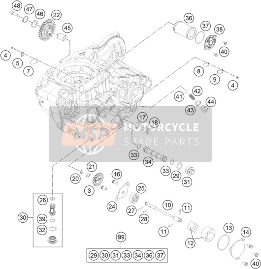 KTM 450 EXC Europe 2016 Système de lubrification pour un 2016 KTM 450 EXC Europe
