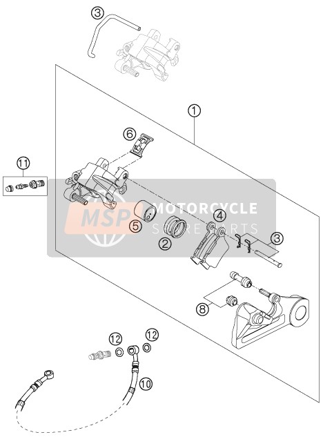 KTM 450 EXC FACTORY RACING Europe 2007 Rear Brake Caliper for a 2007 KTM 450 EXC FACTORY RACING Europe