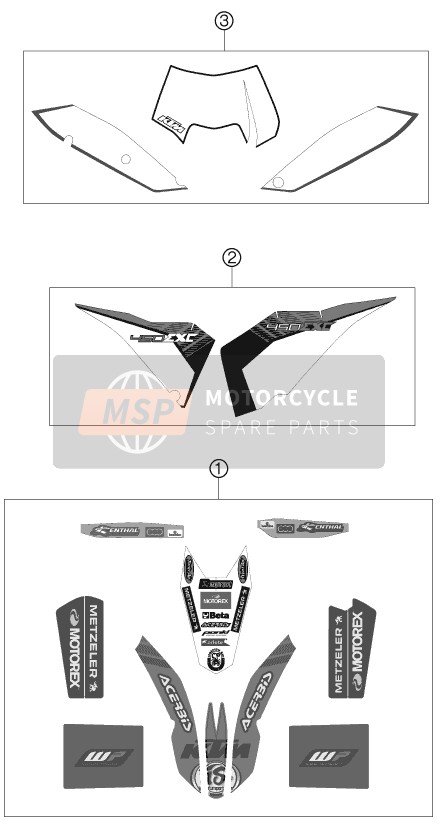 KTM 450 EXC FACTORY EDIT. Europe 2011 Calcomanía para un 2011 KTM 450 EXC FACTORY EDIT. Europe