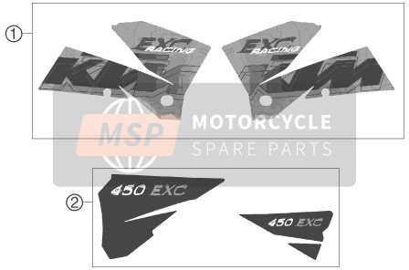 KTM 450 EXC RACING Europe 2006 Calcomanía para un 2006 KTM 450 EXC RACING Europe