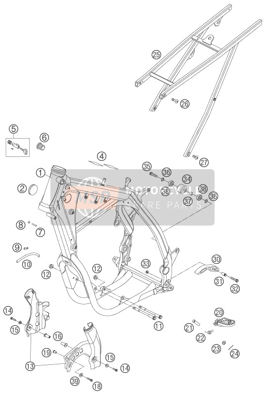 KTM 450 EXC RACING Europe 2006 Frame for a 2006 KTM 450 EXC RACING Europe