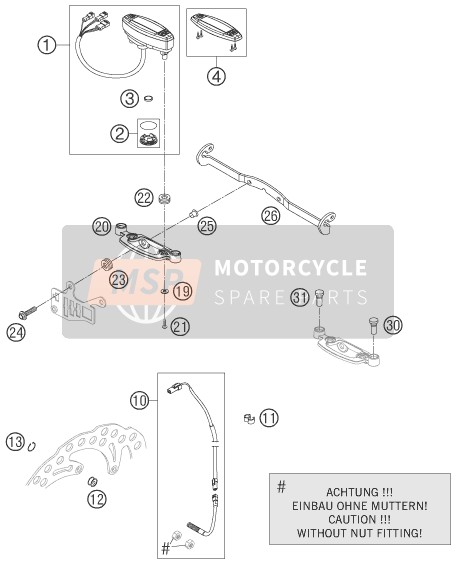 KTM 450 EXC RACING Australia 2006 Instruments / Système de verrouillage pour un 2006 KTM 450 EXC RACING Australia