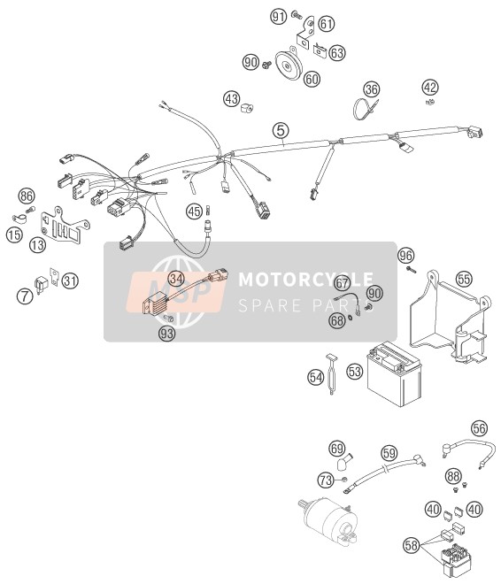 KTM 450 EXC RACING SIX-DAYS Europe 2007 Wiring Harness for a 2007 KTM 450 EXC RACING SIX-DAYS Europe