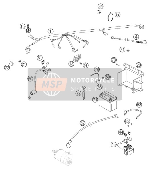 KTM 450 MXC-G RACING USA 2003 Wiring Harness for a 2003 KTM 450 MXC-G RACING USA