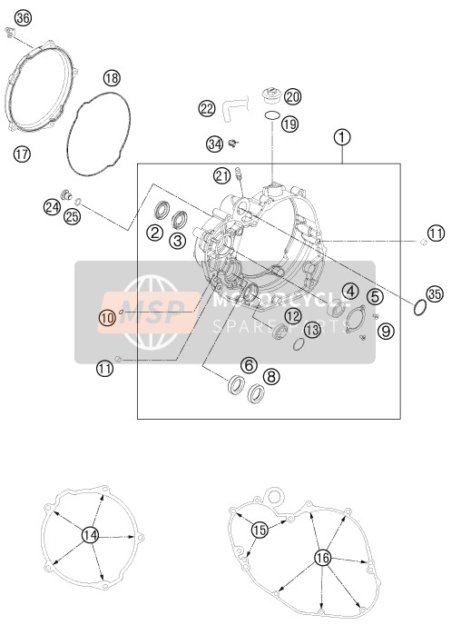 KTM 450 RALLY FACTORY REPLICA Europe 2012 Couvercle d'embrayage pour un 2012 KTM 450 RALLY FACTORY REPLICA Europe