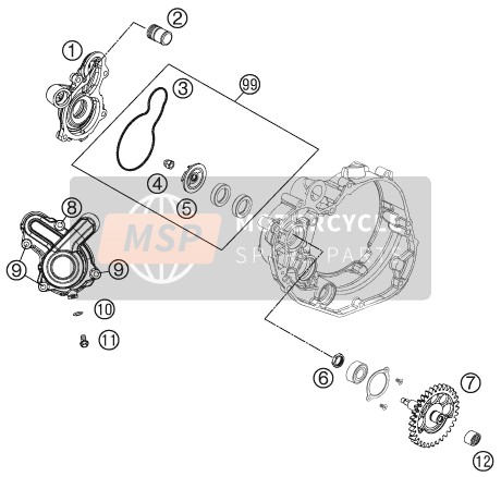 KTM 450 RALLY FACTORY REPLICA Europe 2012 Water Pump for a 2012 KTM 450 RALLY FACTORY REPLICA Europe