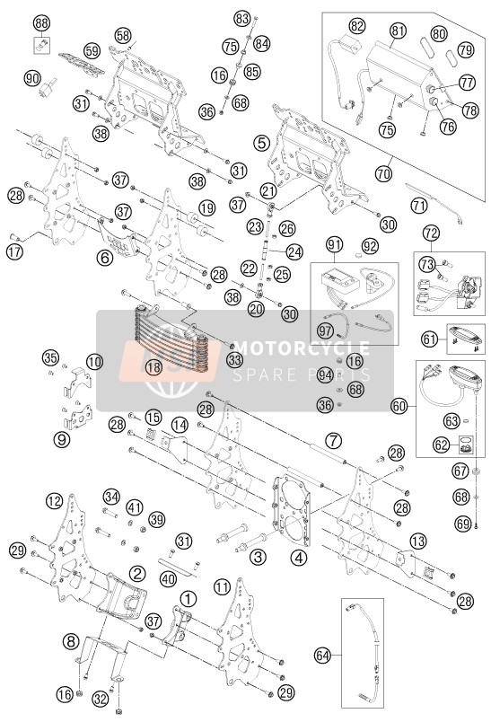 KTM 450 RALLY FACTORY REPLICA Europe 2013 Instrumenten / Slotsysteem voor een 2013 KTM 450 RALLY FACTORY REPLICA Europe