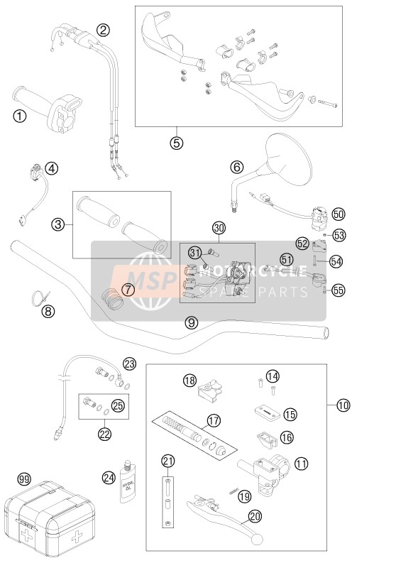 KTM 450 RALLY FACTORY REPLICA Europe 2014 Guidon, Les contrôles pour un 2014 KTM 450 RALLY FACTORY REPLICA Europe