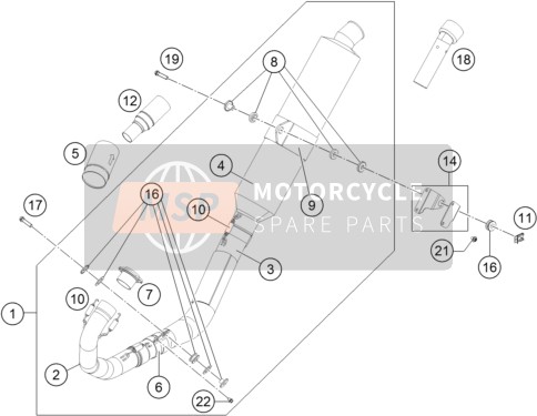 76405008000, Exhaust Tail Pipe, KTM, 0