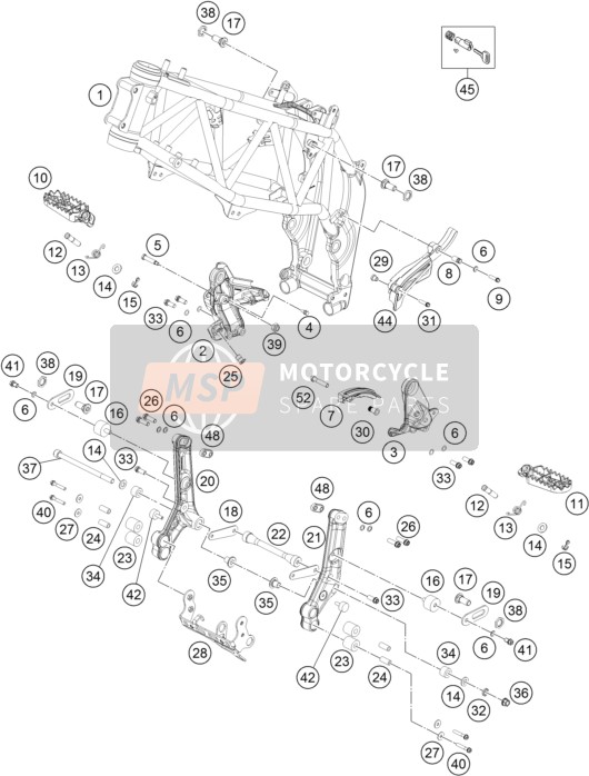 76403105000, Engine Support Left, KTM, 0