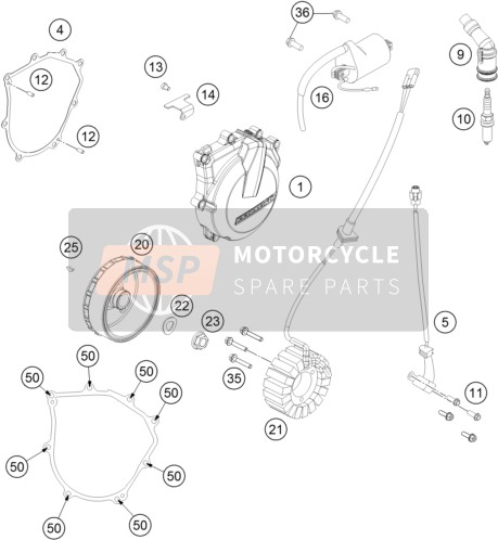 KTM 450 RALLY FACTORY REPLICA Europe 2015 Ontbrandingssysteem voor een 2015 KTM 450 RALLY FACTORY REPLICA Europe