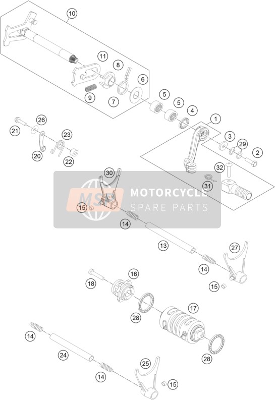 KTM 450 RALLY FACTORY REPLICA Europe 2015 Schakelmechanisme voor een 2015 KTM 450 RALLY FACTORY REPLICA Europe