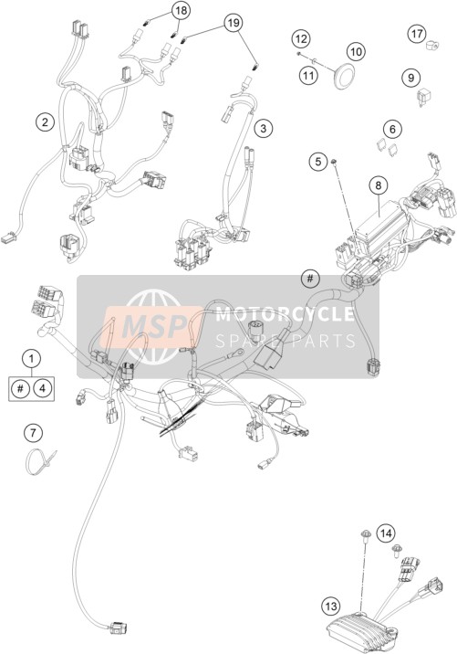 KTM 450 RALLY FACTORY REPLICA Europe 2015 Wiring Harness for a 2015 KTM 450 RALLY FACTORY REPLICA Europe