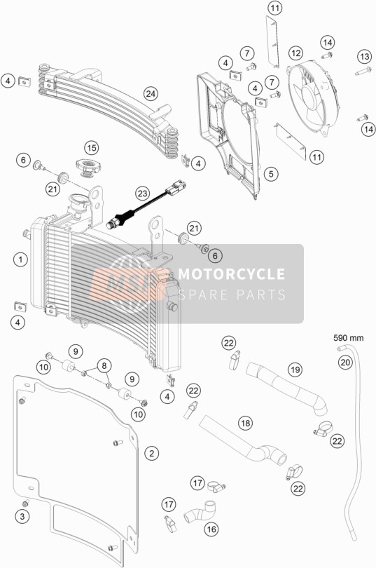 KTM 450 RALLY FACTORY REPLICA Europe 2016 Koelsysteem voor een 2016 KTM 450 RALLY FACTORY REPLICA Europe