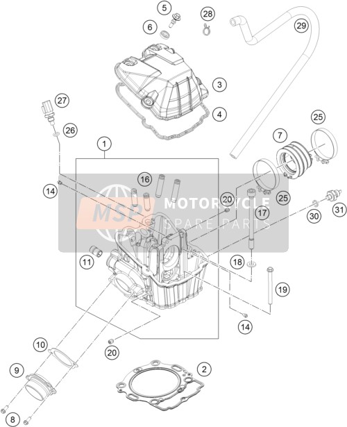 KTM 450 RALLY FACTORY REPLICA Europe 2016 Cilinderkop voor een 2016 KTM 450 RALLY FACTORY REPLICA Europe