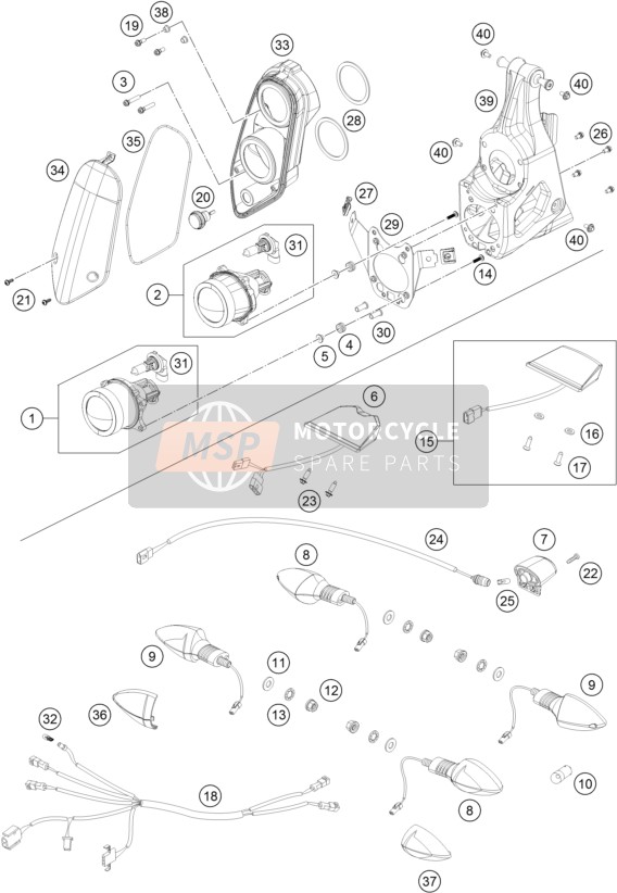 KTM 450 RALLY FACTORY REPLICA Europe 2016 Système d'éclairage pour un 2016 KTM 450 RALLY FACTORY REPLICA Europe