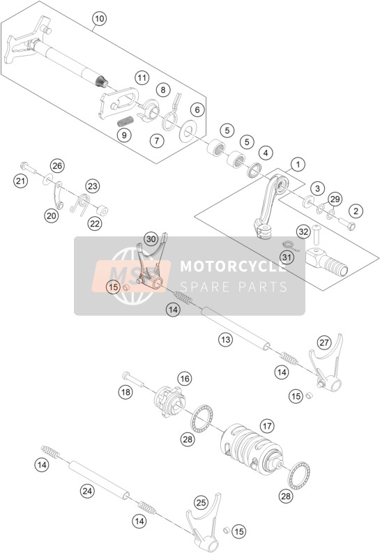 KTM 450 RALLY FACTORY REPLICA Europe 2016 Schakelmechanisme voor een 2016 KTM 450 RALLY FACTORY REPLICA Europe