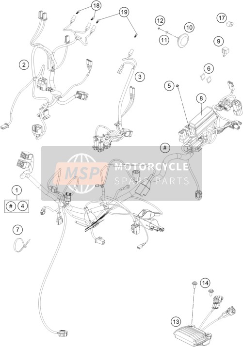 KTM 450 RALLY FACTORY REPLICA Europe 2016 Wiring Harness for a 2016 KTM 450 RALLY FACTORY REPLICA Europe