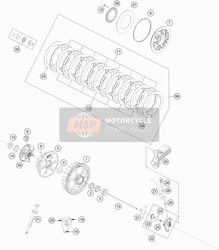 KTM 450 RALLY Factory Replica  2019 Frizione per un 2019 KTM 450 RALLY Factory Replica 