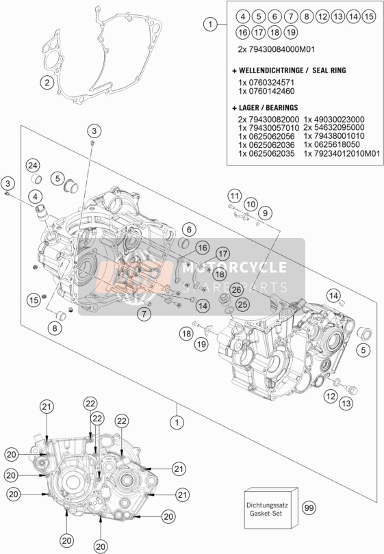KTM 450 RALLY Factory Replica  2019 Engine Case for a 2019 KTM 450 RALLY Factory Replica 