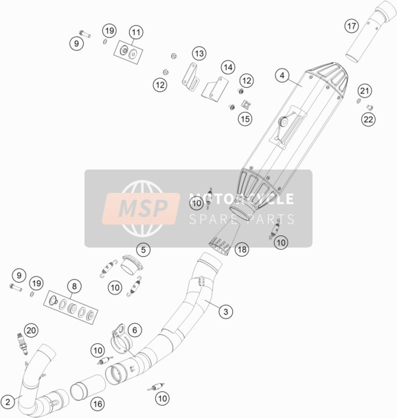 KTM 450 RALLY Factory Replica  2019 Exhaust System for a 2019 KTM 450 RALLY Factory Replica 
