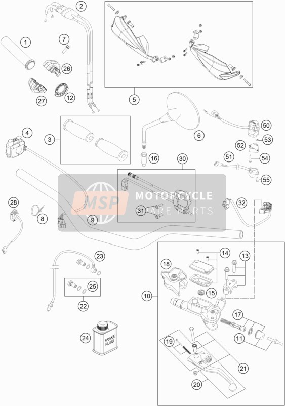 KTM 450 RALLY Factory Replica  2019 Handlebar, Controls for a 2019 KTM 450 RALLY Factory Replica 