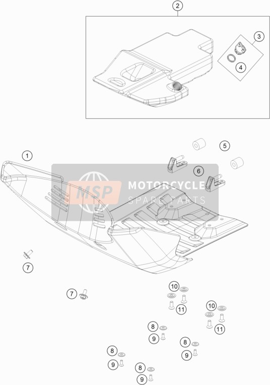 KTM 450 RALLY Factory Replica  2020 Engine Guard 1 for a 2020 KTM 450 RALLY Factory Replica 