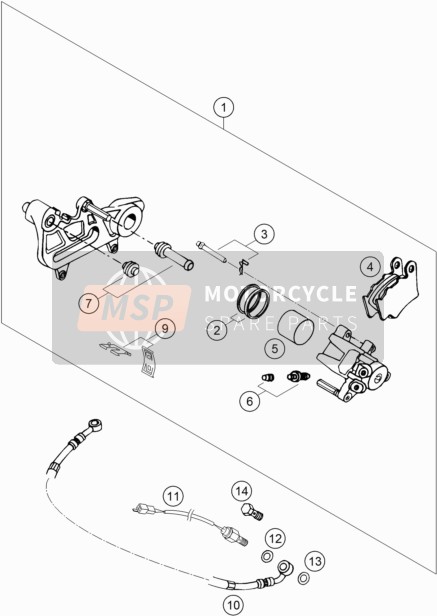 KTM 450 RALLYE FACTORY REPL. Europe 2005 Rear Brake Caliper for a 2005 KTM 450 RALLYE FACTORY REPL. Europe