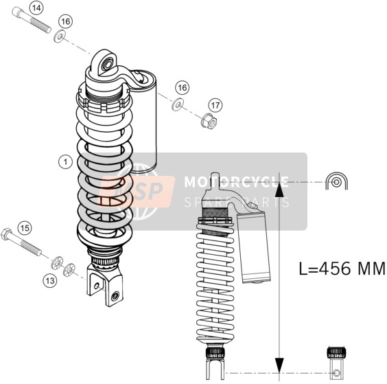 KTM 450 RALLYE FACTORY REPL. Europe 2005 Shock Absorber for a 2005 KTM 450 RALLYE FACTORY REPL. Europe