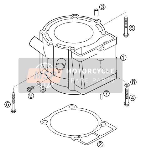 KTM 450 SMR Europe 2004 Cylinder for a 2004 KTM 450 SMR Europe