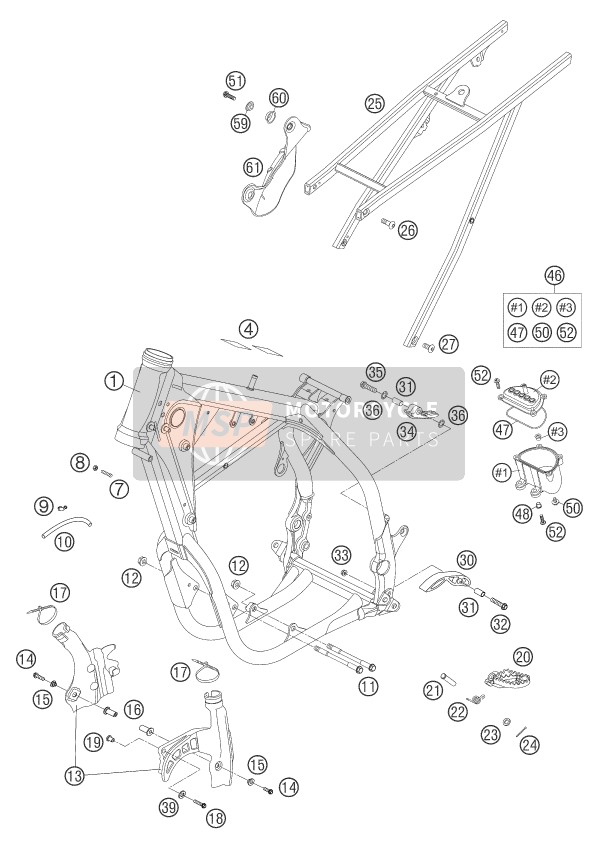 KTM 450 SMR Europe 2004 Frame voor een 2004 KTM 450 SMR Europe