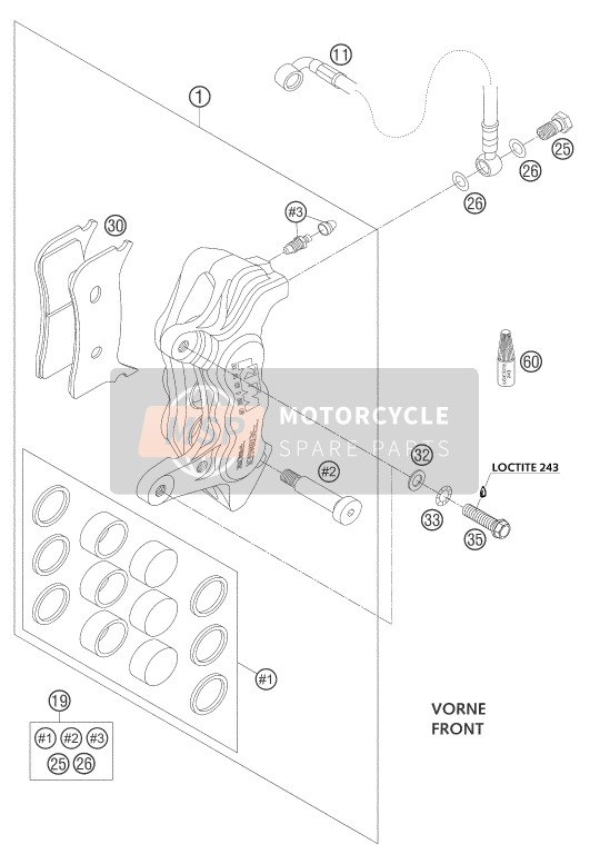 KTM 450 SMR Europe 2004 Remklauw voor voor een 2004 KTM 450 SMR Europe