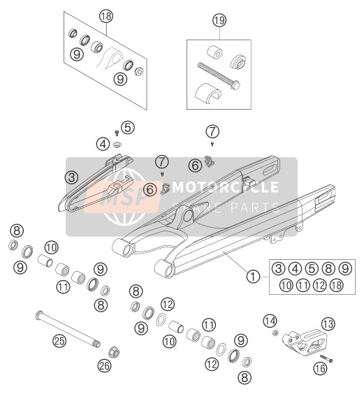 KTM 450 SMR Europe 2004 Schwinge für ein 2004 KTM 450 SMR Europe