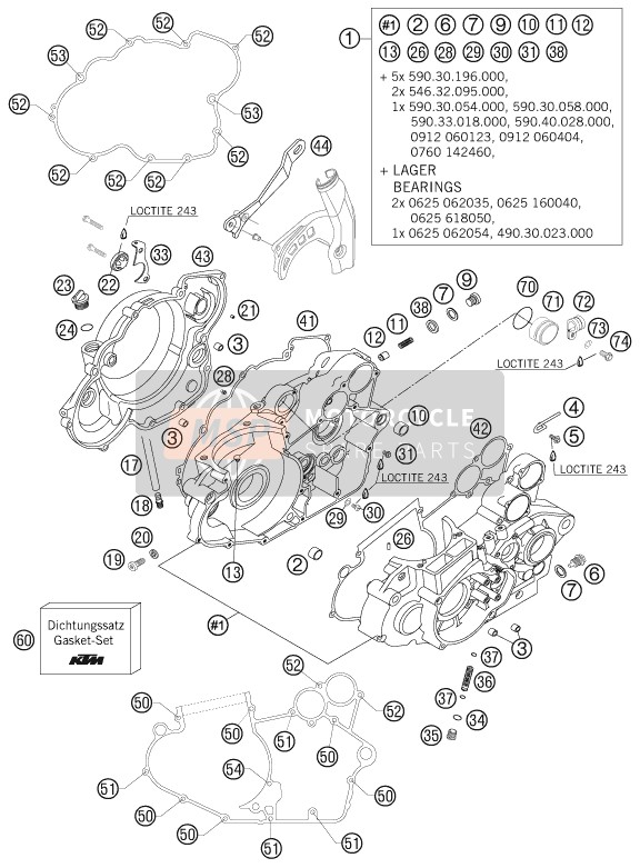 KTM 450 SMR Europe 2006 Engine Case for a 2006 KTM 450 SMR Europe