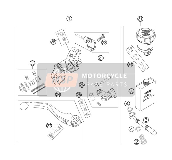 59413012000, Bremsleitung Vorne 1160mm 07, KTM, 1