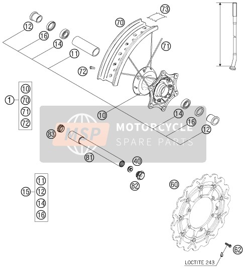 KTM 450 SMR Europe 2007 Rueda delantera para un 2007 KTM 450 SMR Europe