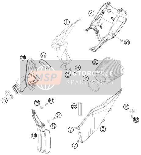 KTM 450 SMR Europe 2008 Filtre à air pour un 2008 KTM 450 SMR Europe