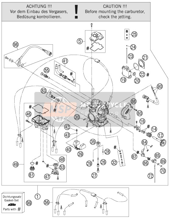 KTM 450 SMR Europe 2008 Carburateur pour un 2008 KTM 450 SMR Europe