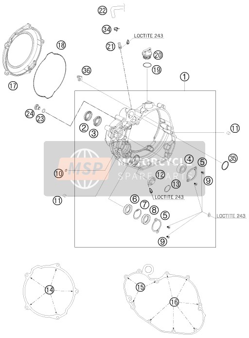 KTM 450 SMR Europe 2008 Tapa del embrague para un 2008 KTM 450 SMR Europe