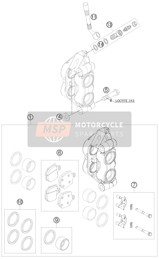 KTM 450 SMR Europe 2008 Remklauw voor voor een 2008 KTM 450 SMR Europe