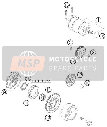 KTM 450 SMR Europe 2010 Elektrischer Anlasser für ein 2010 KTM 450 SMR Europe