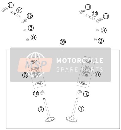 KTM 450 SMR Europe 2010 Klepaandrijving voor een 2010 KTM 450 SMR Europe