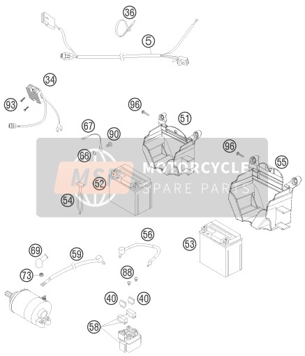 KTM 450 SMR Europe 2010 Wiring Harness for a 2010 KTM 450 SMR Europe