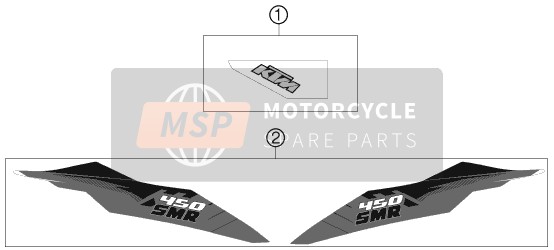 KTM 450 SMR Europe 2012 Sticker voor een 2012 KTM 450 SMR Europe